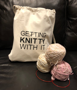 Drawstring Project Bag - Knitting (Ready to Gift)