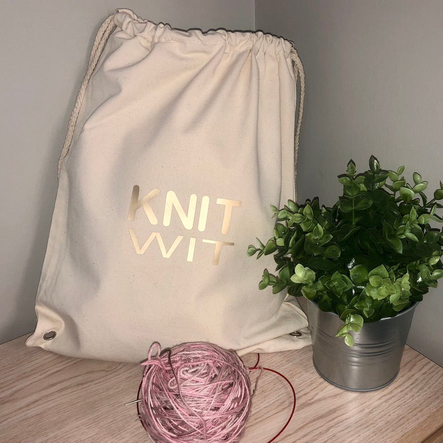 Drawstring Project Bag - Knitting (Ready to Gift)