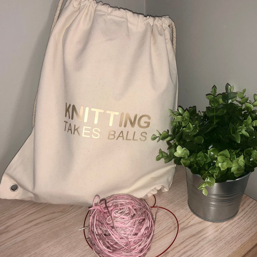 Drawstring Project Bag - Knitting (Ready to Gift)