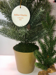 Sublimated Ceramic Ornament - 3" Circle, Star or Heart